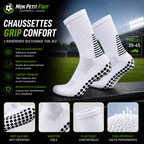 Chaussettes de foot antidérapantes Mon Petit Foot, coloris blanc et noir